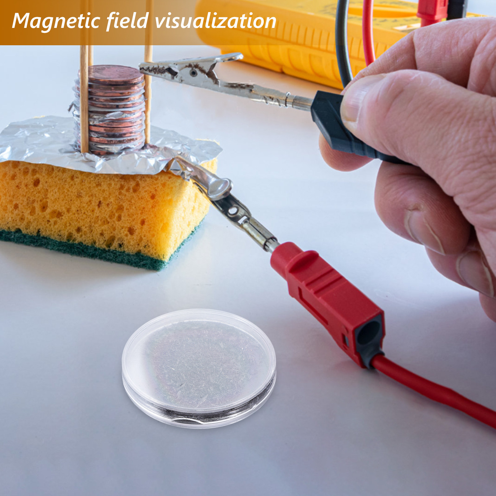 Science Project Physics - Magnetic Iron Powder Box Plastic Container