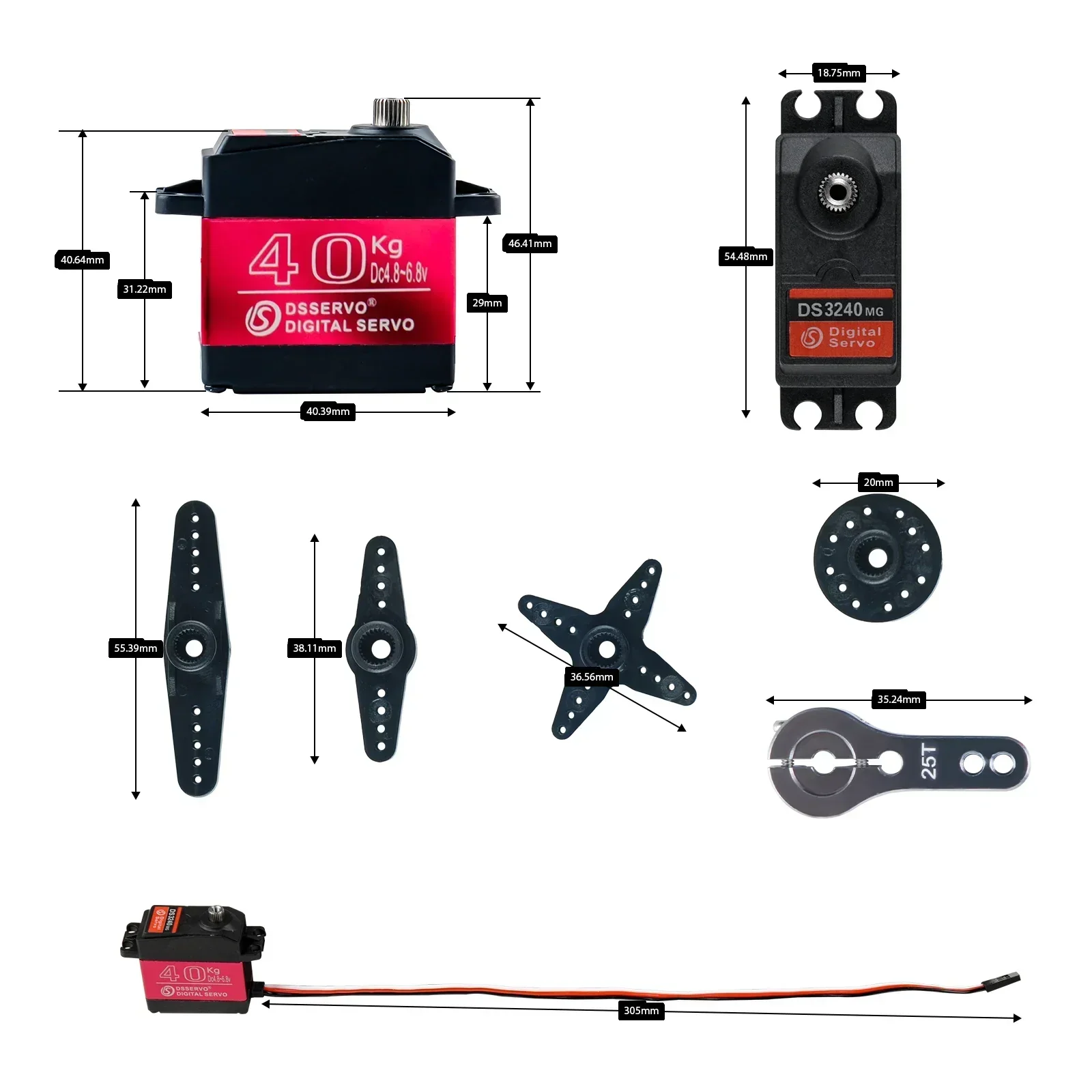 Digital Servo 40KG 180/270 Deg - Robot Arm Motor 리뷰 및 가격